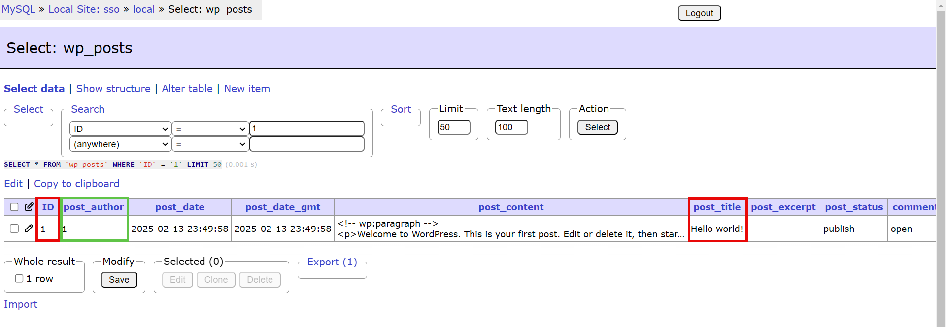 {المقالات مرتبطة بالمؤلفين في قاعدة بيانات ووردبريس?}