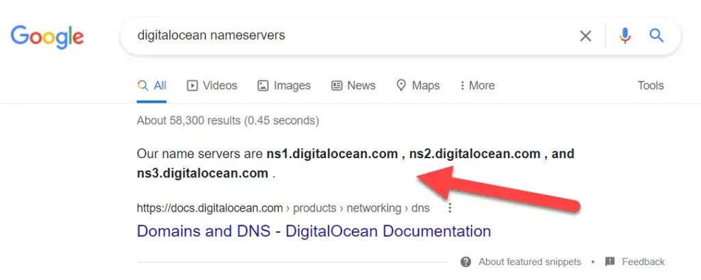 DigitalOcean name servers