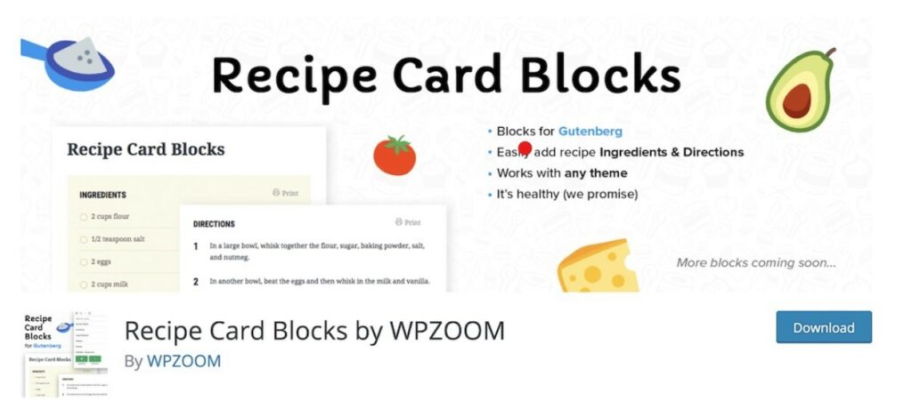 8 – إضافة Recipe Card Blocks إضافات لمدونات الطبخ