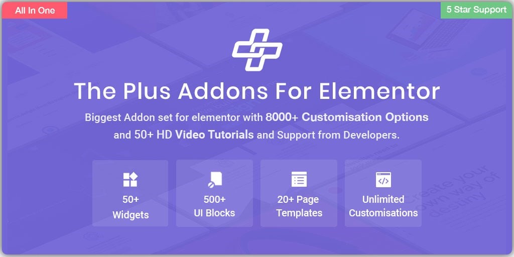 إضافة Plus Addons التابعة لـ Elementor