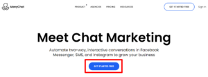 1 - Manychat - Get started free