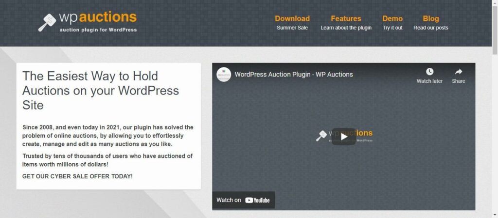 ملحق WP Auctions إنشاء موقع مزادات بالووردبريس