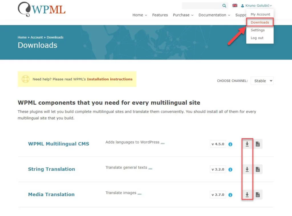 تثبيت إضافة WPML ووردبريس متعدد اللغات.webp