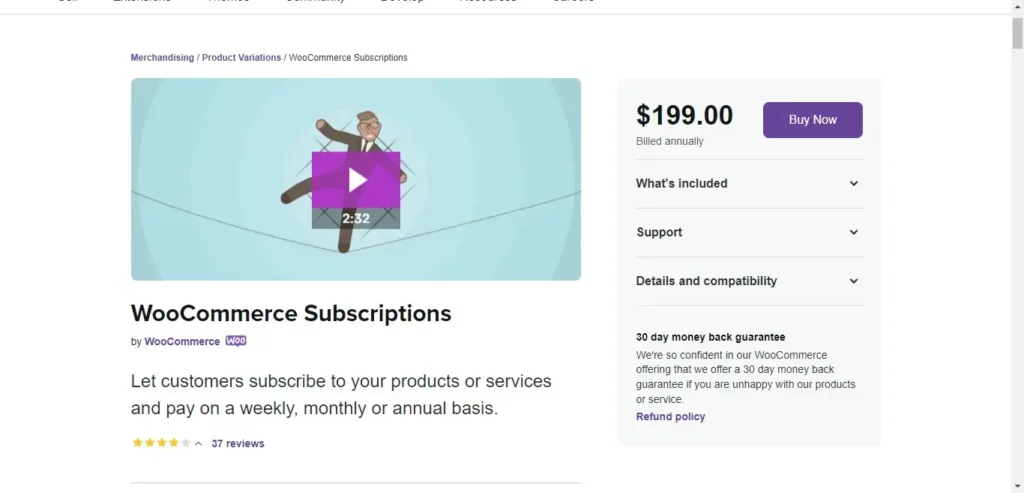 1. إضافة WooCommerce Subscriptions  