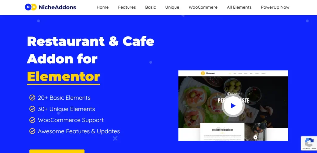 9. إضافة Restaurant & Café Addon for Elementor