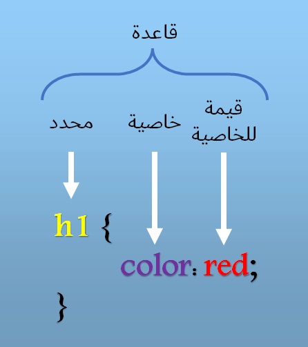صورة توضح مكونات القاعدة في لغة CSS المستخدمة بكثرة في برمجة الووردبريس