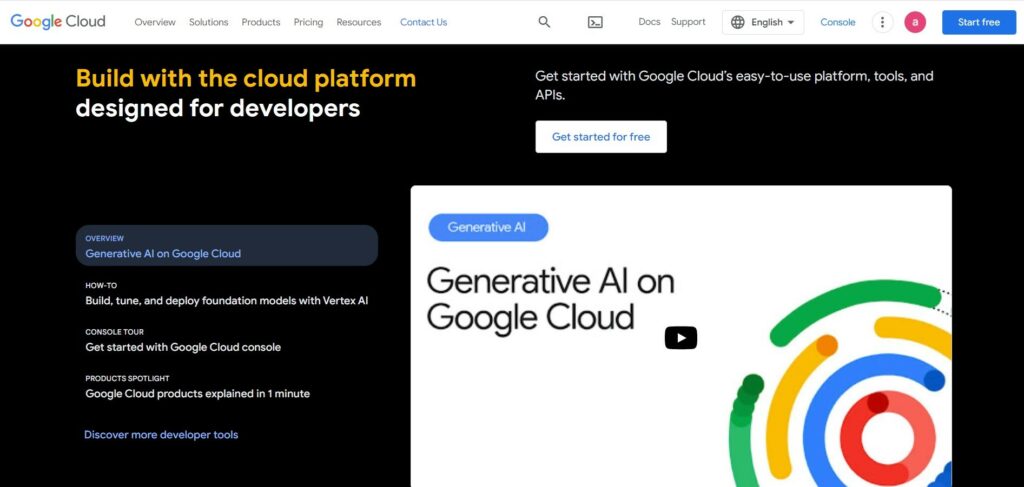 06 - الواجهة الرئيسية لاستضافة جوجل كلاود Google Cloud