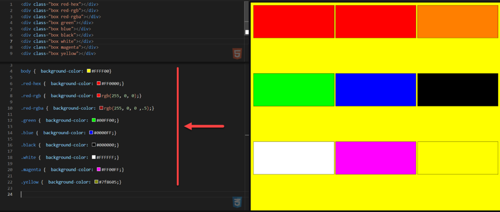 12 - تحديد درجة لون الخلفية والعناصر بالاعتماد على لغة CSS